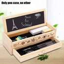 2 Layer Wooden Pencil Case Pen Holder With Black Board for Students Pretty D7S2