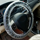 100pcs Clear Waterproof Car Universal Disposable Plastic Steering Wheel Cover