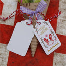 50pcs Merry Christmas Kraft Paper Gift Tags Label Hanging Cards With String JR
