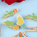 cactus wooden clips 10pcs message photo holder card paper pegs with rope  Z BX