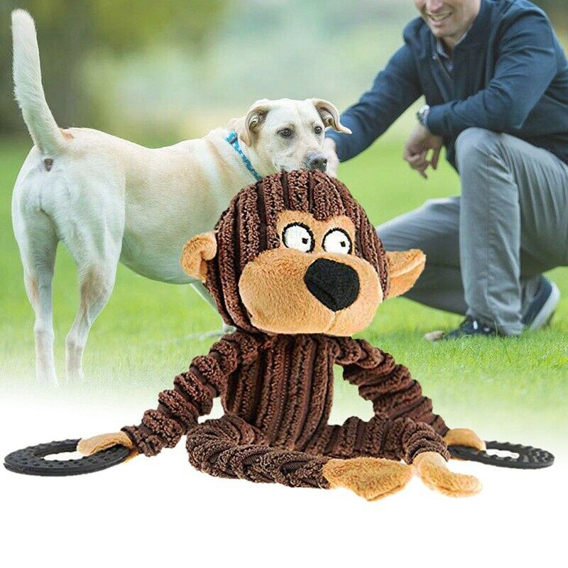 Funny Pet Dog Toys Chew Squeaky Toys Chewing Sound Molar Bite Monkey Shape