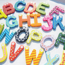 26pcs Wood 26 Alphabet Fridge Stickers Invisible Magnet Home Office Gadgets
