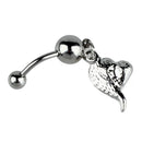1pcs Rhinestone Crystal Heart Barbells Belly Button Rings Body Piercing whi G3B9