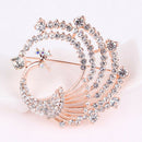 Crystal Peacock Animal Corsage Banquet Decoration Women Scarf Brooch Pin  FT