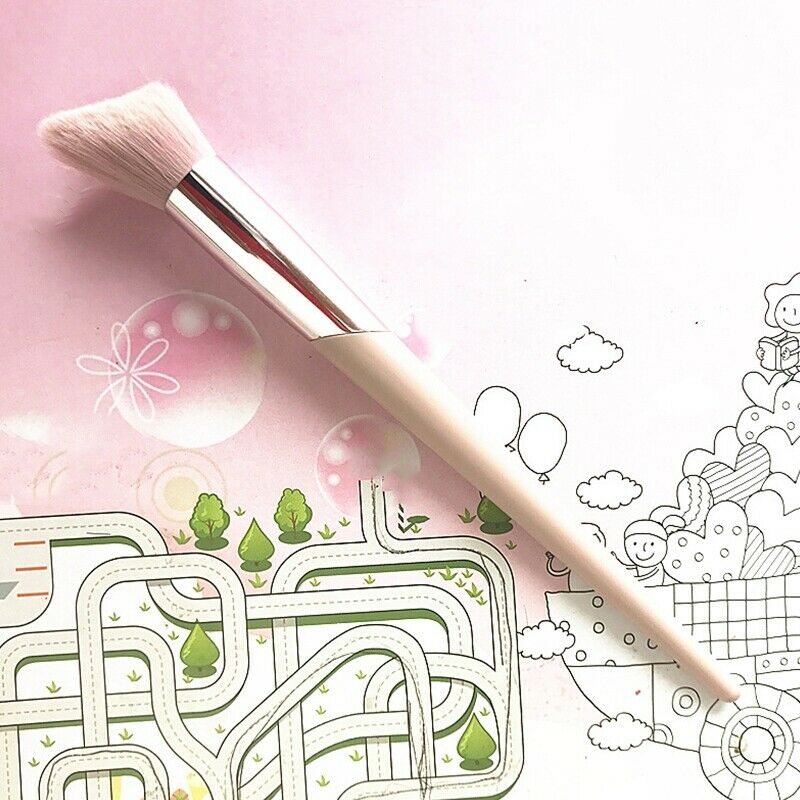 1Pcs Angled Blush Makeup Brush Contour Blusher Face Cheek Nose Loose Power  U7H5