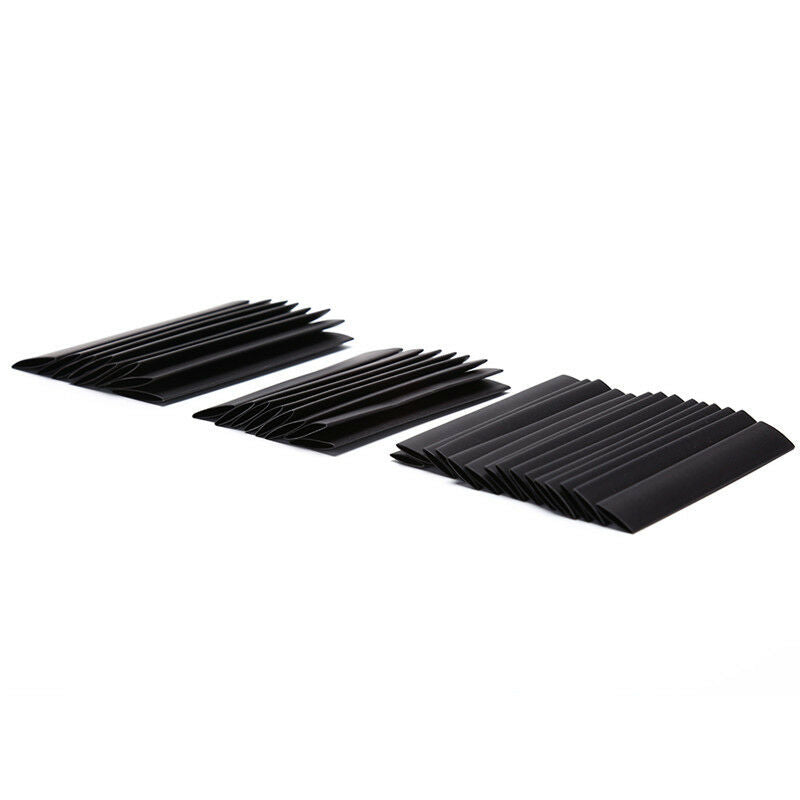 127Pcs Glue Weatherproof Heat Shrink Sleeving Tubing Tube Assortment Kit Blac Gw