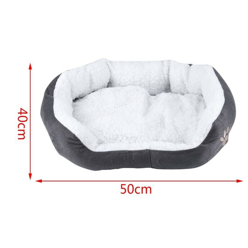 50 x 40cm Lambskin Dog Paw pattern Pet's Nest Warm Washable Bed Sleeping Fl K8B3
