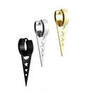 Stainless Steel Triangle Hollow Star Hoop Earrings Set of 3pcs Multi-color