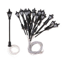 20pc 1:100 Scale Mini Garden Miniatures Landscape Decorations Street LEDs 7cm