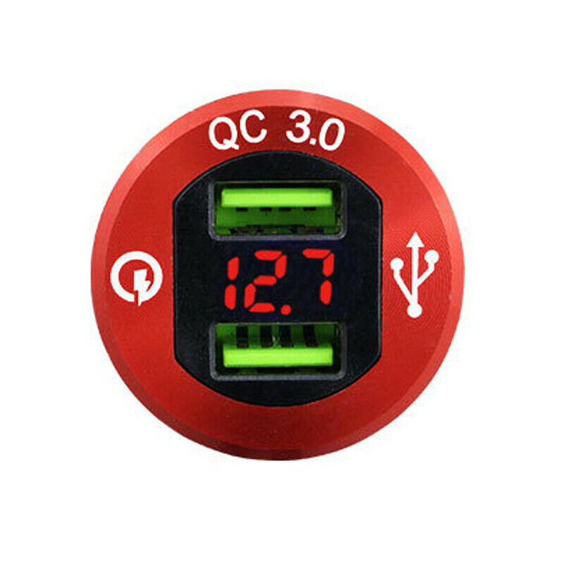 Fast Car Charger Socket Outlet QC 3.0 Dual USB Port 12V/24V For Car Truck Boat