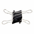12 Pcs Office Files Documents Metal Black Binder Clips 25mm Width L9O5