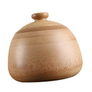 Natural Bamboo Tea Jar Seasoning Pepper Condiment Coffee Bowl with Lid