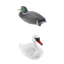 2x Lifesize Swan&Duck Decoy Pond Decoration Plastic Floating Ornamental Bird