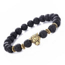 Natural weathering /volcanic/azurite agate Stone Beads leopard Head Bracelet Top