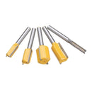 5Pcs Flush Dual Blade Woodworking Milling Cutter Router Bit -1/4'' Shank