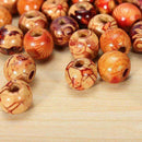 New 100Pcs Mixed Gorgeous 9x10mm Charming Wooden Round Craft Loose Tribal Beads