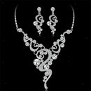 Wedding Jewelry Set Bling Statement Crystal Rhinsetone Earrings And Necklace
