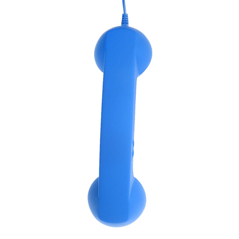 3.5mm Mic Retro Cell Telephone Handset Phone Classic Receiver Pink+Blue