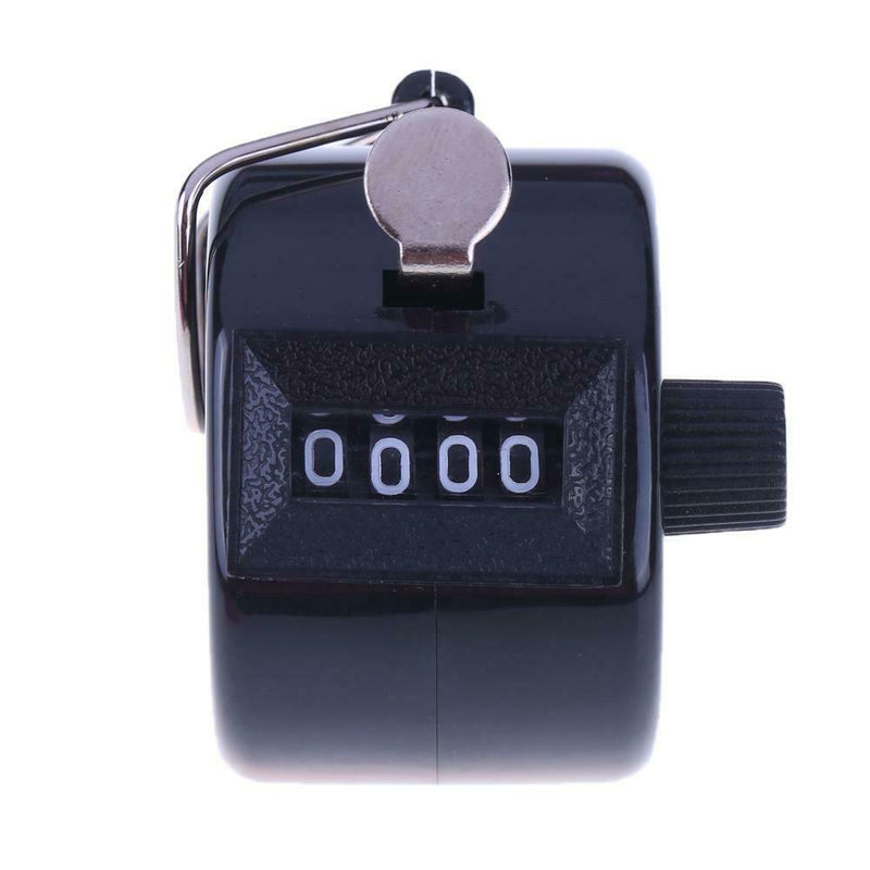 Clicker Counter 4 Digit Number Counters Plastic Shell Hand Held(Black)