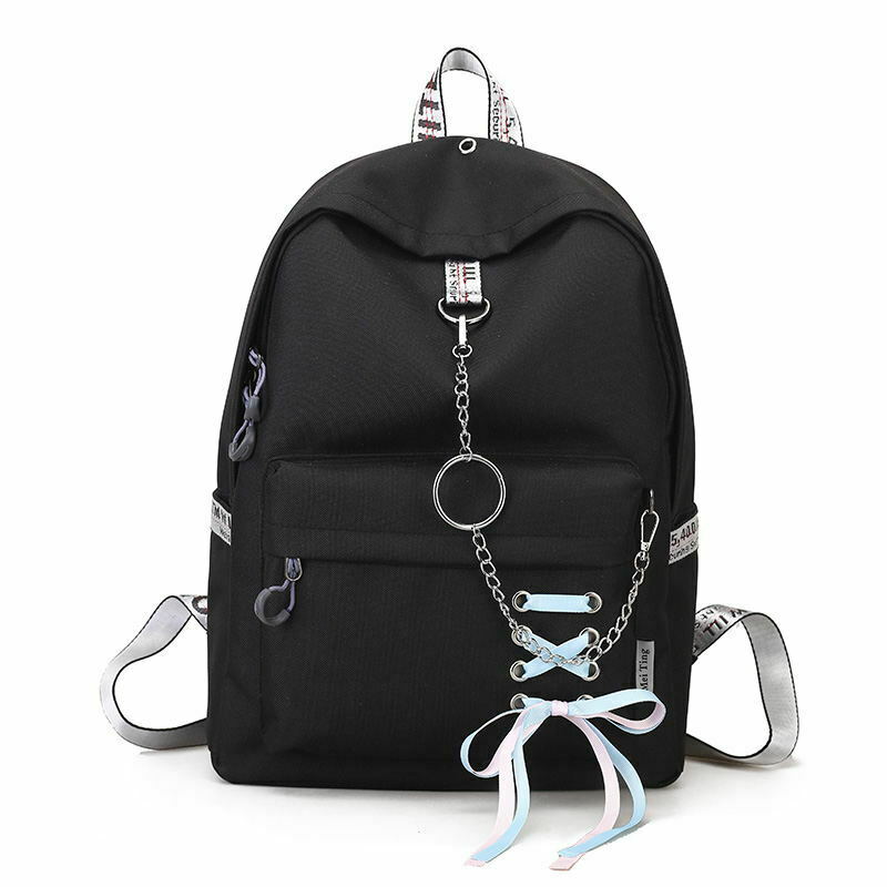 Fashion big capacity shopping bag laptop backpack rucksack canvas bags stud W9U7