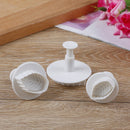 3pcs Cake Rose Leaf shaped mold Plunger Fondant Decorating Cake Cutter Too f+