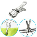 6pcs 9cm Small Stainless Steel Beach Towel Hanger Clamps Clothes Pegs Clips Tool