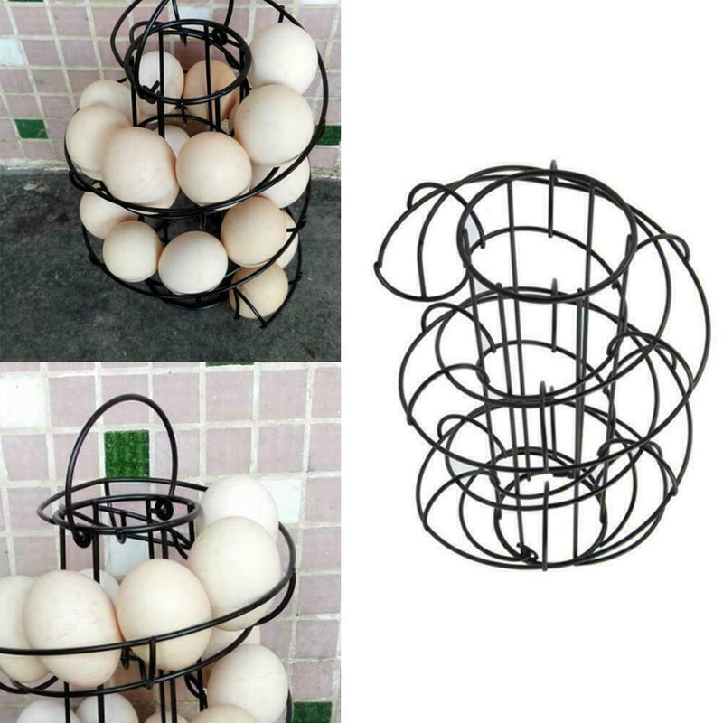 Eggs Skelter Deluxe Modern Spiral Dispenser Rack Basket Storage Space Up to 24 F