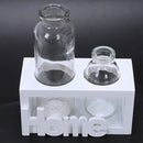 Nordic Test Tube Glass Vase Hydroponic Vase Wooden Frame Tabletop Vase For  F1O9