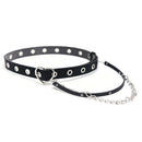 2 Layer Punk  Hook Pant Leather Belt Chain Women Black Love Buckle BeltFT