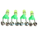 4PCS LED Fishing Rod Bite Alarm Light Twin Bells Clip Alerter Tool Accessory