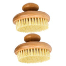 2 Pieces Natural Round Body Brush Keratin Calluses Remover Scrubbing Brush