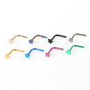 Exquisite Star Nose Ring Stud Elegant 8 Color L Shaped Nose Ring Stud Set OE