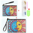 DIY Sun Moon Face Special Shaped Diamond Painting Wristlet Wallet Clutch