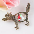 Cute Little Red Riding Hood Fairy Tale Cartoon Wolf Theme Party Brooch Pin