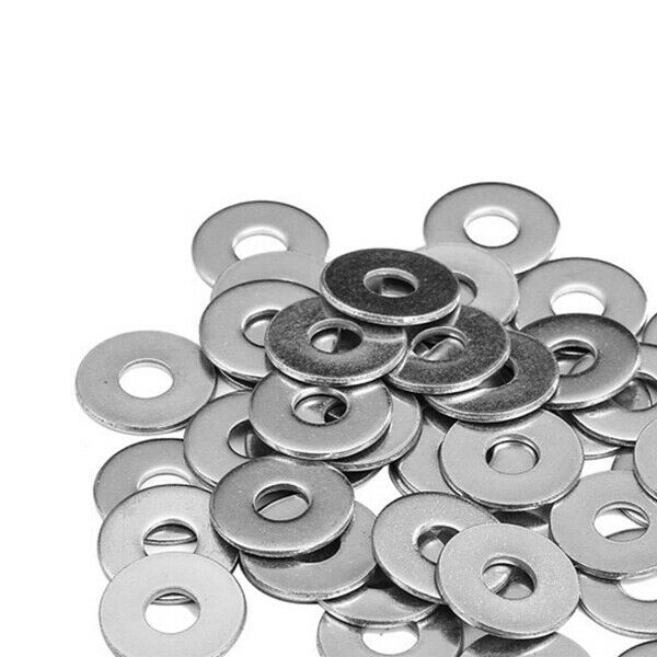 M5x10mm Stainless Steel Round Flat Washer for Bolt Screw 100Pcs P8W4