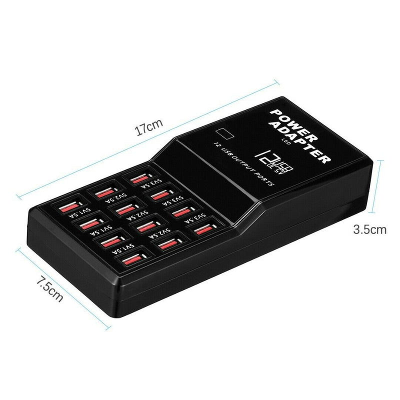Multi Port USB Charger 12 Ports AC Adapter Travel Wall Hub Charging Station US
