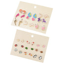 18Pairs Lovely Assorted Animal Owl Butterfly Frog Ear Stud Earrings Gift Set