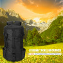 Large Fishing Tackle Backpack Cylindrical Fishing Gear Storage Bags (Black)