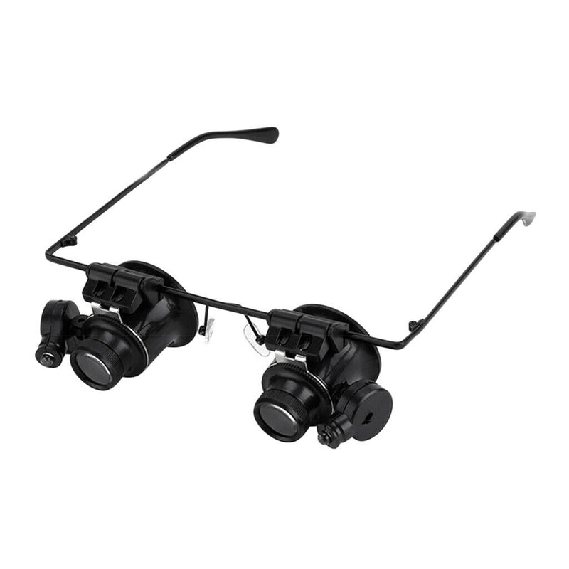 Head-mounted Magnifying Glasses Lens LED Lamp Watchmaker Jewelry Repair Kits