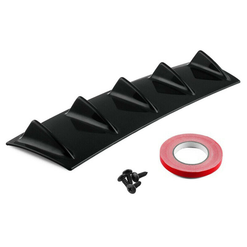 Shark Fin 5 Wing Lip Diffuser 23"x 6" Rear Bumper Chassis Black ABS Univer FT