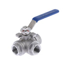 L-Port 304 Stainless Steel Three-way Ball Valve for Water Gas Steam DN15