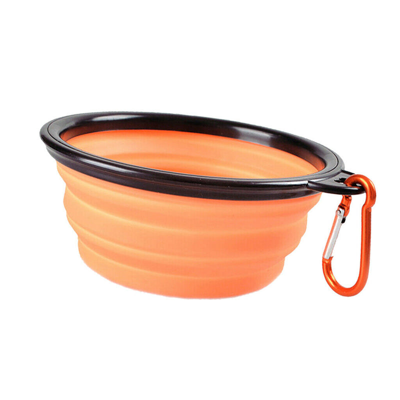2pcs Portable Pet Dog Cat Puppy Fashion Silicone Collapsible Feeding Food Water