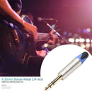 6.35mm Stereo Metal 1/4 inch Connector 6.5mm Male Audio Plug Solder Adapter