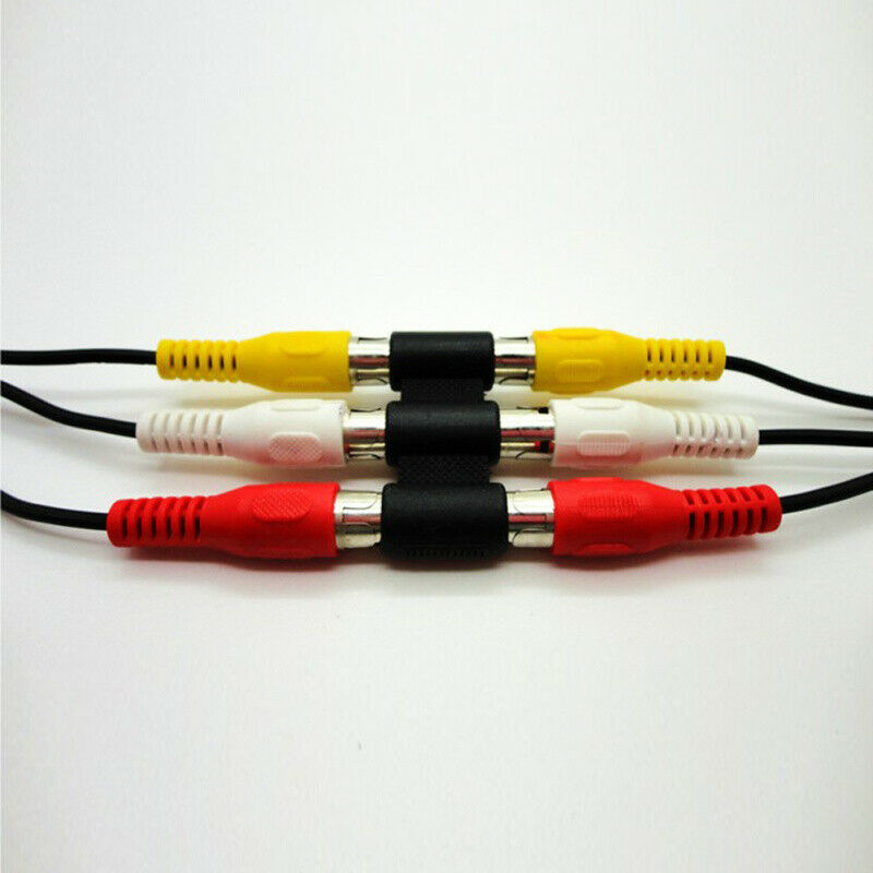 2pcs 3 RCA Female to Female Coupler AV Audio Video Cable Extension Con CYN