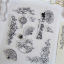 DIY finished cherry scrapbook blossom kimono chapter stamp Transparent seal