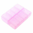 Plastic Rectangle 8 Compartments 7 Days Medicine Pill Box Pink