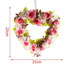 Heart Shaped Artificial Flower Wreath Door Decoration Hanging Wreaths with