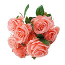 Large 9 HEADS Artificial Rose Silk Flowers Floral Valentines Wedding Pink