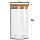 Glass Storage Jar, with Airtight Seal Bamboo Lid, 7.9 x 3.94 in ,Set of 2, 1J7A4