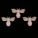 10pcs Alloy Craft Bees Flat Back Rhinestones DIY Scrapbooking Embellishment 25mm